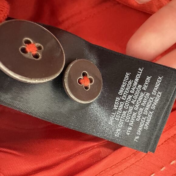 Anthropologie Pants Womens 10 Red Orange Essential Slim Button Pockets Career - Picture 9 of 16